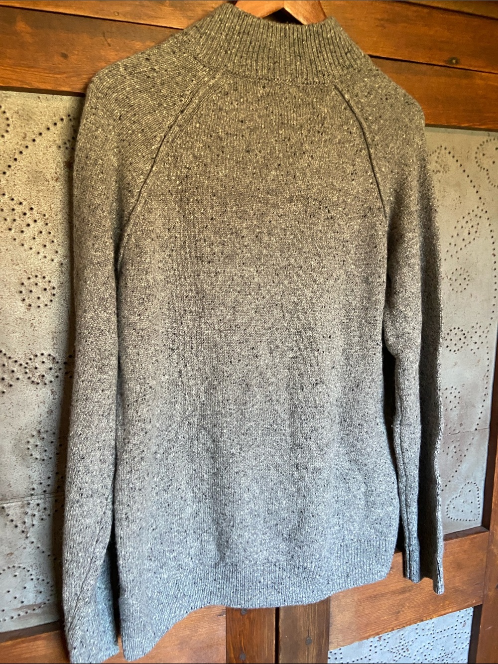 Rails Men's Harding Henley Melange Raglan Sweater Speckled Gray Size L - Picture 6 of 8